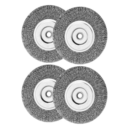 6in Wire Wheel Brush for Bench Grinder, Coarse Crimped Steel-4pcs