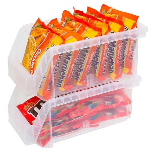 ReadySpace Medium Stackable Plastic Storage Bins, 8-Pack, Clear - color: Clear, size: Medium, 8-Pack