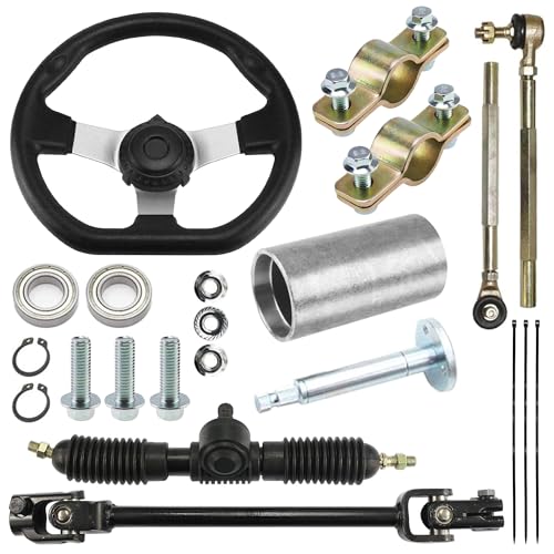 PRO BAT 270mm/10.6'' Steering Wheel Kit with 22mm Handlebar Mounting Clamps - size: 10.6'' Steering Wheel 12.6'' Gear Rack Kit