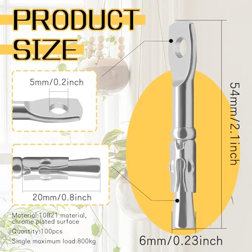 40Pack Tie Wire Eye Bolt Expansion Eye Bolt Wedge Anchor Galvanized Carbon Steel Heavy Duty Fastener Wedge Concrete Anchor for Ceiling Joists Hanging Hammocks Swing Chairs - style: ExpensionScrew