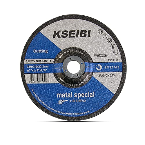 KSEIBI 645108 Grinding Wheels 10-Pack, Aluminum Oxide Discs for Metal & Stainless Steel, 7" x 1/8" x 7/8", Aggressive Grinding for Angle Grinders, Depressed Center Design - size: 7" x 1/8"