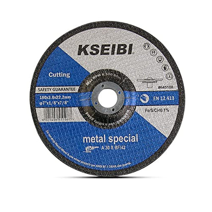 KSEIBI 645108 Grinding Wheels 10-Pack, Aluminum Oxide Discs for Metal & Stainless Steel, 7" x 1/8" x 7/8", Aggressive Grinding for Angle Grinders, Depressed Center Design - size: 7" x 1/8"
