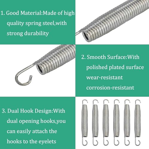 2Pcs Extended Tension Spring Wire Diameter 0.12", OD 0.87", Free Length 7" Steel Compressed Springs Heavy Duty with Dual Hook or Replacement Parts,Machinery Furniture - size: 3*22*180mm