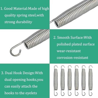 2Pcs Extended Tension Spring Wire Diameter 0.12", OD 0.87", Free Length 7" Steel Compressed Springs Heavy Duty with Dual Hook or Replacement Parts,Machinery Furniture - size: 3*22*180mm