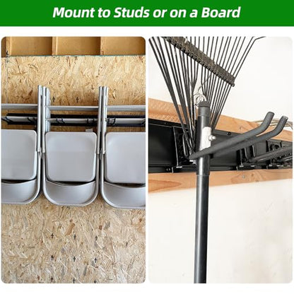 PIYILO Garage Wall Organizer, 48 inches Adjustable Garden Tool Organizer - size: 48 inch 6-Hook