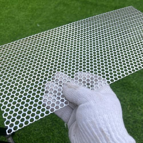 15.7"x7.8" Perforated Metal Sheets 19 Gauge Expanded Metal Mesh Opening Hexagonal Hole 1/4" (About 6mm) Perforated 304 Stainless Steel Sheet Mesh Screen Panel Decorative Panel Decorati Plate - size: 15.7"x7.8", style: Hexagonal Hole 6mm