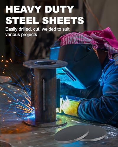 1/4" Thick 8" Round Steel Plate, Hot Rolled A36 Weldable Metal Base Plate - size: 1/4" x 8"