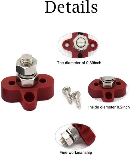 Cannonfish Bus Bar Power Distribution Block, 3/8", 48V, 2 Pack