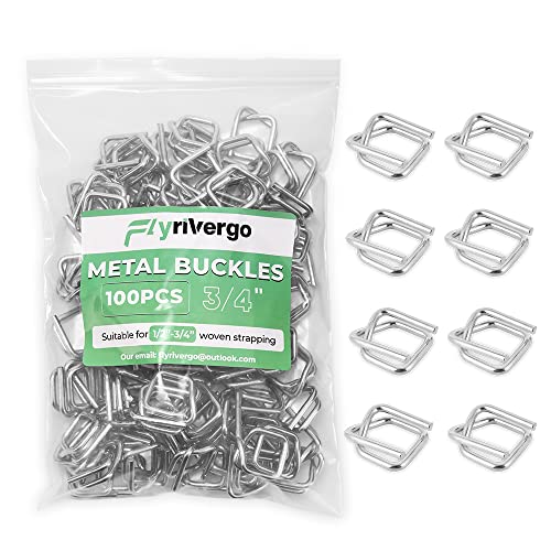 3/4" Heavy Duty Metal Wire Buckle for Woven Cord Strapping 100 Pack - style: Pack of 100