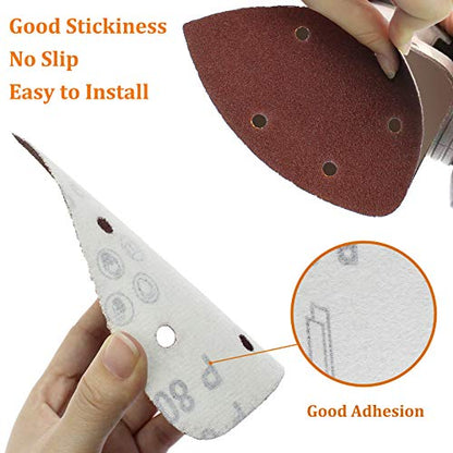 Mouse Detail Sander Sandpaper, 80 Grit, 5 Hole, 50 Pcs - size: 80 Grit - 50 Pcs