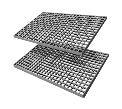 2 Pack 36x24x1.2in Fiberglass Molded Grating,Grit-top Surface,Grey - size: 36"L x 24"W x 1.2"Th