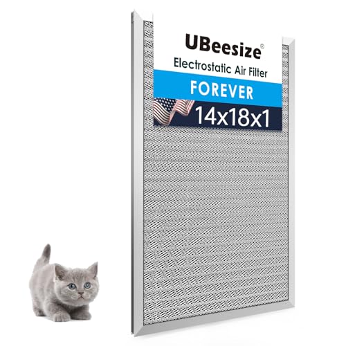 UBeesize 14x18x1 Air Filter HVAC AC Furnace Filter,MERV 8,Reusable Washable, Lasts a Lifetime,Permanent Air Filter,Breathe Fresher,Home And Office(Actual Size:13.74x17.83x0.8Inch) - size: 18" x 14" x 1"