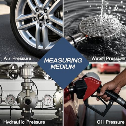 0-60 Psi Low Pressure Gauge, 2.5" Dial Size, 1/4" NPT Lower Mount, 304 Stainless Steel Case, Water Pressure Gauge Test for Water Pump, Pneumatic Air, RV Hose(with Tape) - size: 0-60 psi, style: Lower Mount