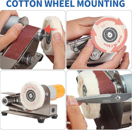 SI FANG Soft Cotton Buffing Polishing Wheel for Mini Electric Belt Sander Bench Grinder, 3 inch (50 Ply) Extra Thick Colth Buffing Wheel for Metal Alloys Stone Ceramics Glass Wood Waxing (1PC) - style: Soft Cotton Polishing Wheel
