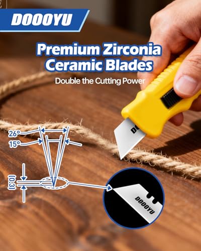 Ceramic Utility Knife Blades 12 Pack, Ultra Sharp & Rust-Proof Box Cutter Replacement Blades, Durable Zirconia Ceramic Razor Blades for Utility Knife, Safe Long-Lasting Cutting Performance - color: 12pcs