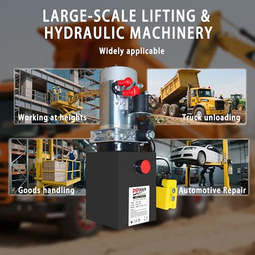 Single Acting Hydraulic Pump 4 Quart Hydraulic Power Units 12V DC Hydraulic Pump SAE#6 Connector for Dump Trailer Car Lifting - size: TD-S-YYDLDY-4