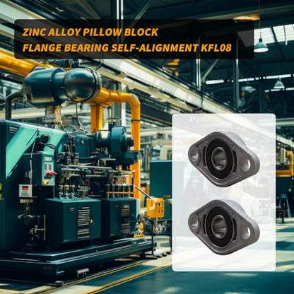 Pillow Block Bearing 4Pcs, 9/16" (15mm) ID Mounted Pillow Block Bearings, Zinc Alloy Steel Mounted Flange Bearing, Self Alignment, KFL002 - size: 9/16"(KFL002)
