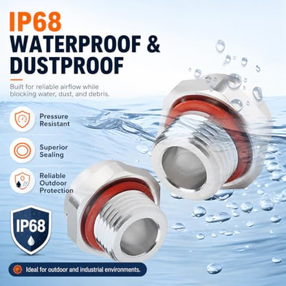 1/4 NPT Stainless Steel Waterproof Breather Valve – Pressure Relief & Ventilation for Hydraulic/Pneumatic Systems, Industrial Enclosures | Dustproof, Rustproof - size: 1/4" NPT Male