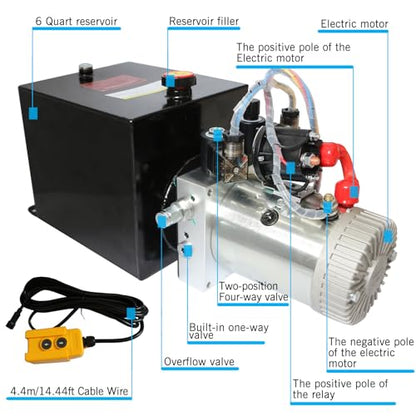 Electric Hydraulic Pump,6 Quart Double Acting Hydraulic Pump - size: 6 Quart Double