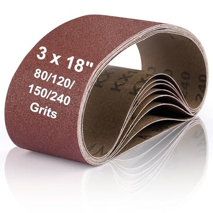 8 Pcs Belt Sander Paper, 3x21 Belt Sander Sanding Belts Sanding Belt - size: 3 x 18 inch