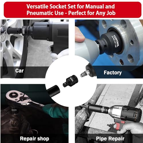 TONYNOL 8 Piece Impact Socket Adapter and Reducer Set - size: 8PCS CR-MO