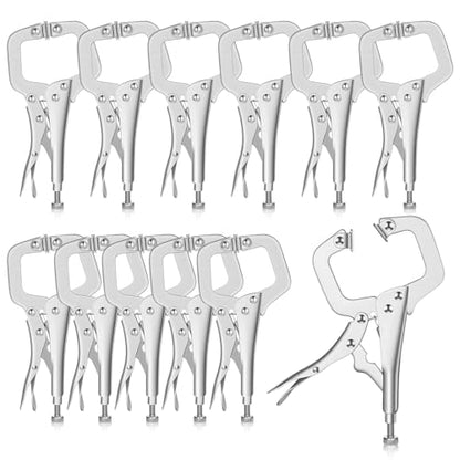 10 Pcs 6 Inch Locking C Clamp Heavy Duty Welding Clamps Pliers Vise Grip Clamps with Swivel Pad with Regular Tip and Swivel Pad for Craftsmen Home Workshop - size: 6.5 Inch,Set of 10