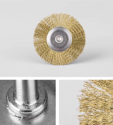 SUJAYU 30 Pc Brass Wire Wheel for Buffing, Wire Wheel Drill Attachment