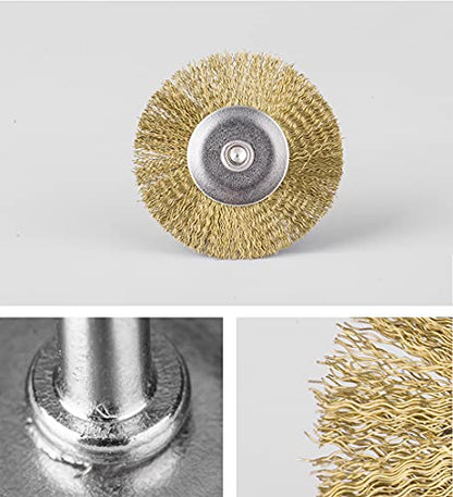 SUJAYU 30 Pc Brass Wire Wheel for Buffing, Wire Wheel Drill Attachment
