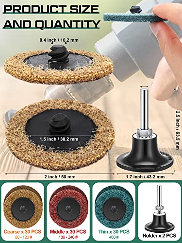 WILLBOND 92 92Pcs Sanding Discs Set with Quick Lock, Yellow, Red and Green - color: Yellow, Red and Green