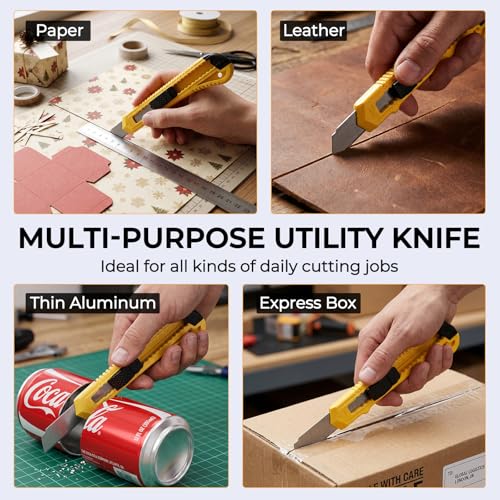 Nicpro 15 PCS Utility Knife, Retractable Box Cutters Razor Knife Snap 9mm - style: 15 Pack（9 mm）