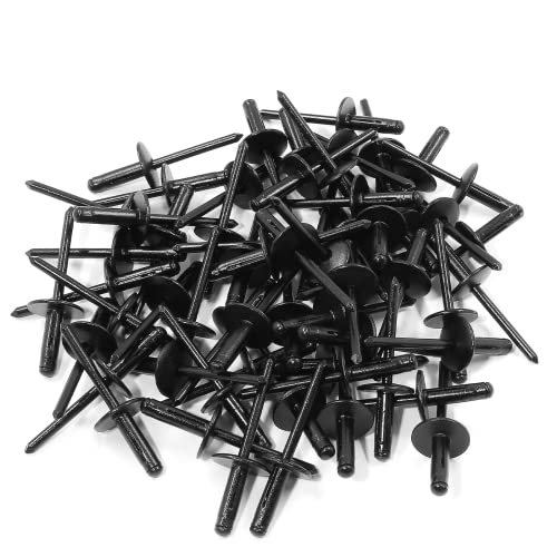 Jiozermi Aluminum Tri-Fold Rivets, 60 Pcs, 3/16" x 5/8", Black