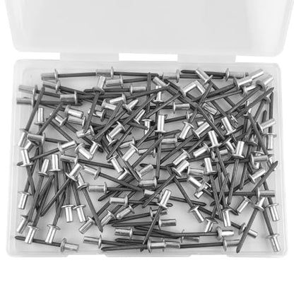 ALLCLEAN 120Pcs 3/16" x 3/8" Closed End Aluminum Blind Rivets with Steel Mandrel,4.8 x 10mm Pop Rivets Dome Head (Grip 0.25-0.375 Inch) - size: 3/16"×3/8"(4.8×10mm)