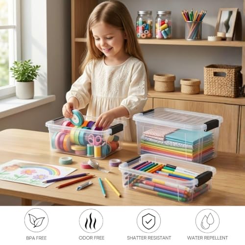 Superio 1.85 Quart Clear Plastic Storage Boxes with Lids, Stackable Organizer Containers, BPA-Free Storage Bins for Home, Office, School & Dorm, 1 Pack - size: 1.85 Quart