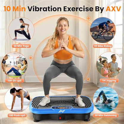 AXV Vibration Plate Exercise Machine Fitness Platform Body Vibrating Board - color: BT.PRO.BLUE