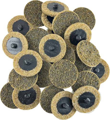 Sungold Abrasives 74914 Coarse Non Woven Surface Conditioning R-Type Quick Change Disc, 3-Inch, Brown (25/box) - color: Brown, size: 3-Inch
