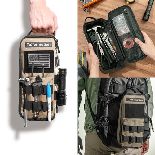 Tufformation Heavy Duty Small Tool Bag Pouch, Utility Organizer Case - color: Tan