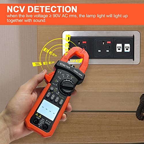 BTMETER Digital Clamp Meter Multimeter, Auto Range 4000 TRMS AC DC Voltmeter Ammeter Test Volt Amp Ohm Capacitance Frequency w/Data Export, Mini Multi Tester BT-7200CAPP - color: 400A AC/4000uA DC Current + Bluetooth