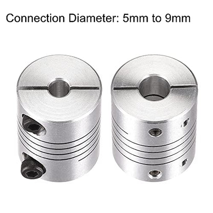 uxcell Motor Shaft 5mm to 9mm Helical Beam Coupler Coupling 25mm Dia 30mm Length - size: 5mm to 9mm