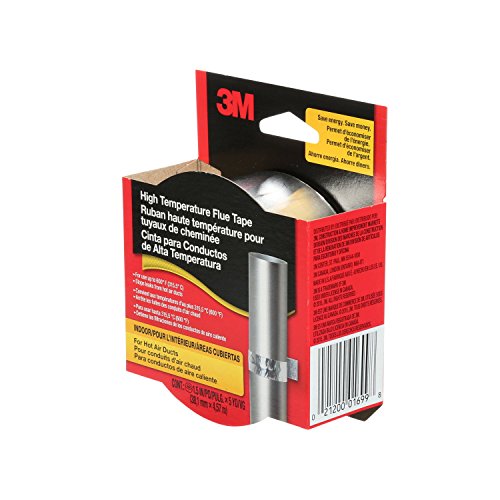3M High Temperature Flue Tape, High Heat Sealing Tape up to 600 degrees, 15-Foot Roll (Pack of 2)