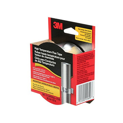 3M High Temperature Flue Tape, High Heat Sealing Tape up to 600 degrees, 15-Foot Roll (Pack of 2)