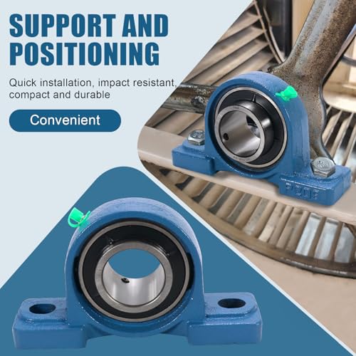 2 Pack UCP209-28 Pillow Block Bearing - Pack of 2 Mounted Pillow Block Bearings - 1 3/4" Mounted Pillow Block Chrome Steel Bearings Solid Cast Iron Base - Self Alignment - style: UCP209-28