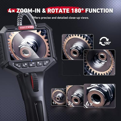 Ralcam Two-Way Articulating Borescope with Light, Slim Probe - style: 8.5mm Lens-10.0ft Semi-Rigid Cable