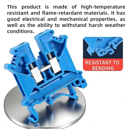 100PCS Red UK5N Terminal Block DIN Rail Terminal Blocks - Application for 24-10AWG 800V Electrical Cabinets Distribution Box,Solar Power System,PLC Industrial Control Automation Panel DIY CNC RV - color: UK5N Blue