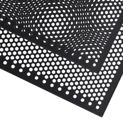 AggAuto Black Perforated Metal Sheets 47" x 23" 4mm Round Hole 2Pcs