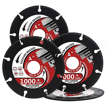 5Pcs/Lot 4" Diamond Metal Cutting Disc Diamond Cut Off Wheel for Metal Rebar, Sheet Metal, Ductile Pipe, Angle Iron, Stainless Steel and Similar Materials (4-5pcs) - size: 4-5pcs
