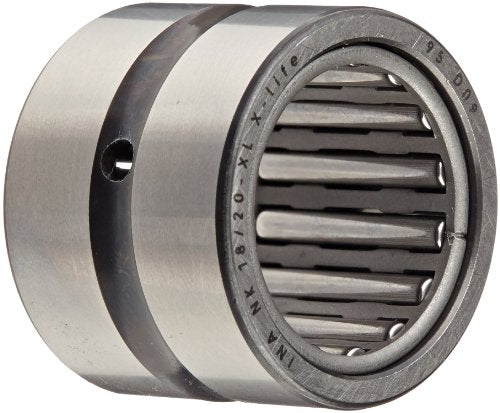 INA NK18/20 Needle Roller Bearing, Outer Ring and Roller, Steel Cage, Open End, Oil Hole, Metric, 18mm ID, 26mm OD, 20mm Width, 21000rpm Maximum Rotational Speed