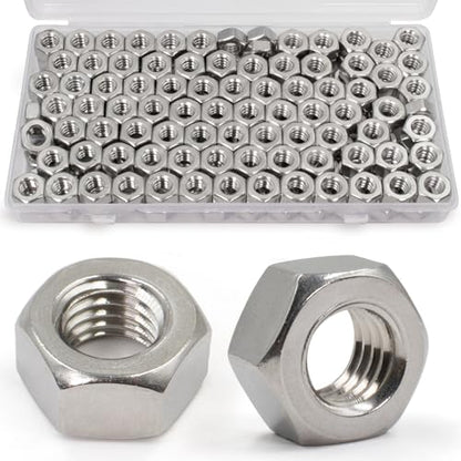 ZQZ 5/16-18 Hex Nuts,90PCS Stainless Steel Hardware Nut 304 ss Threaded Nut - size: SAE 5/16"-18;90 PCS