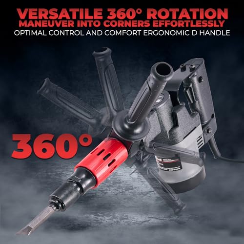 XtremepowerUS 1000W Electric Rotary Demolition Chipping Hammer Combination Rotary Hammer Drilling Chisels & Drill Bits Set with Carrying Case - size: 1000W