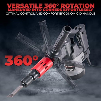 XtremepowerUS SDS-Plus Electric Rotary Demolition Chipping Hammer Combination Rotary Hammer Drilling Chisels & Drill Bits Set with Case 3000BPM - size: 3000 BPM