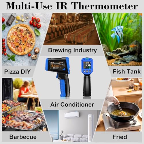 FKM Infrared Thermometer Gun -58°F~1112°F,Non Contact Laser Thermometer Gun - color: Blue